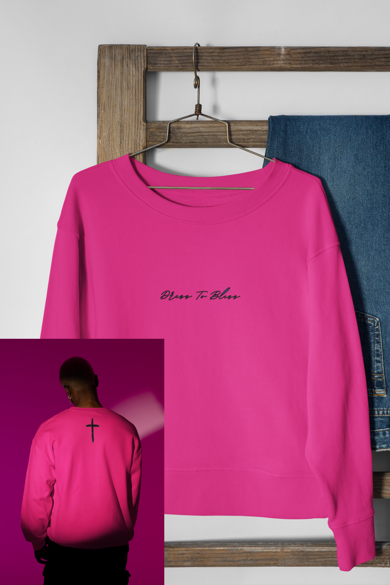 Adult “Dress To Bless” Cursive Logo Unisex Crewnecks