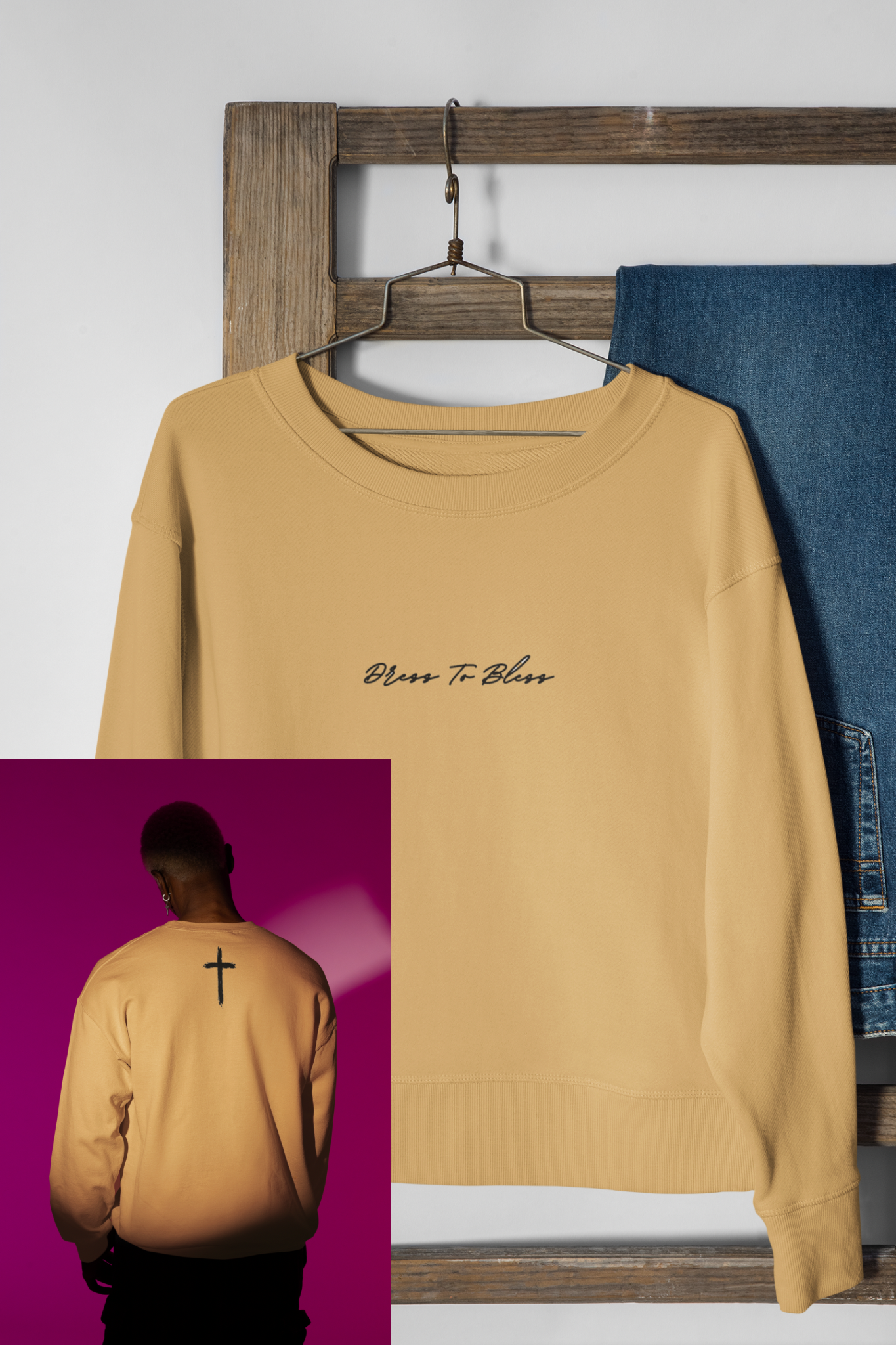 Adult “Dress To Bless” Cursive Logo Unisex Crewnecks