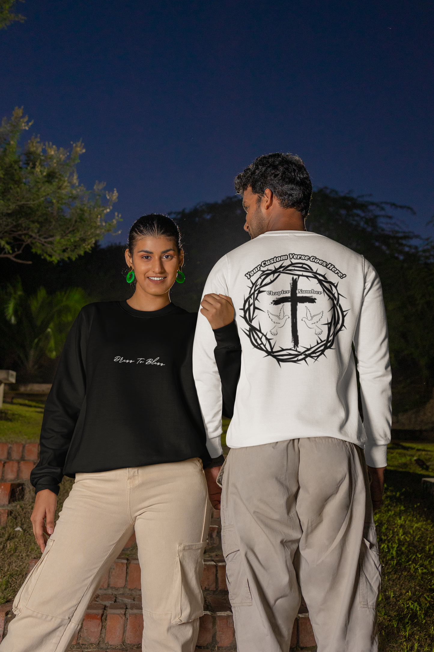 Custom Adult “Dress To Bless” Cursive Logo Unisex Crewnecks