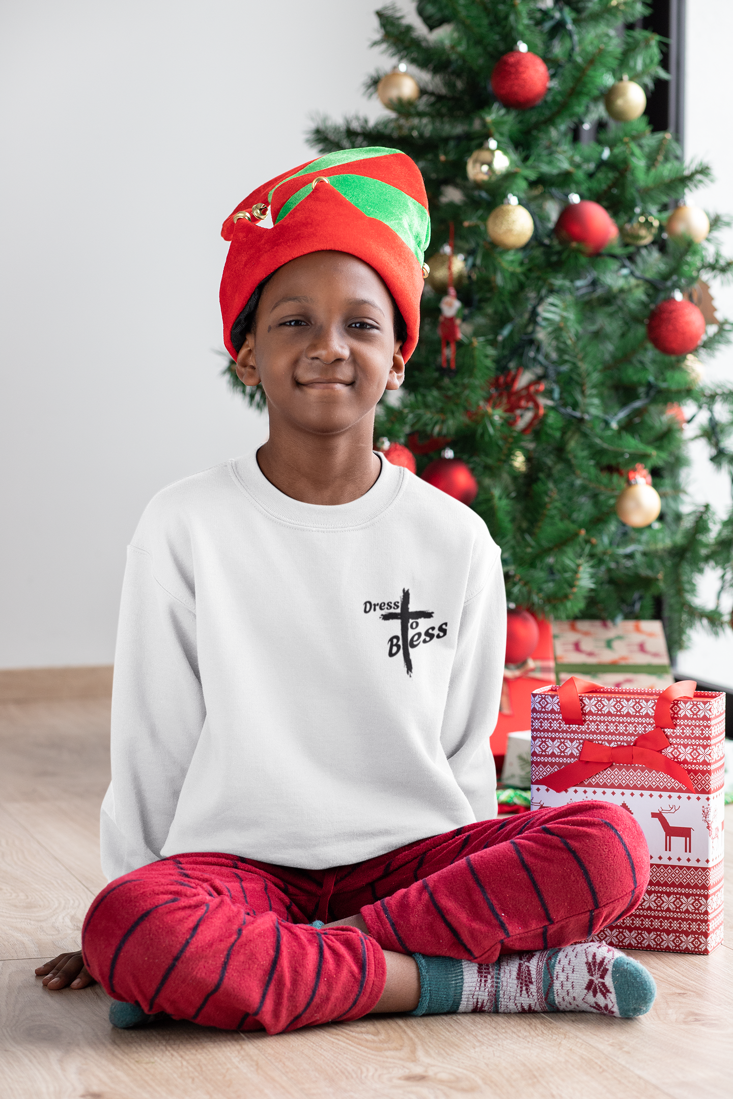 Custom Youth Dress To Bless Cross Logo Unisex Crewneck