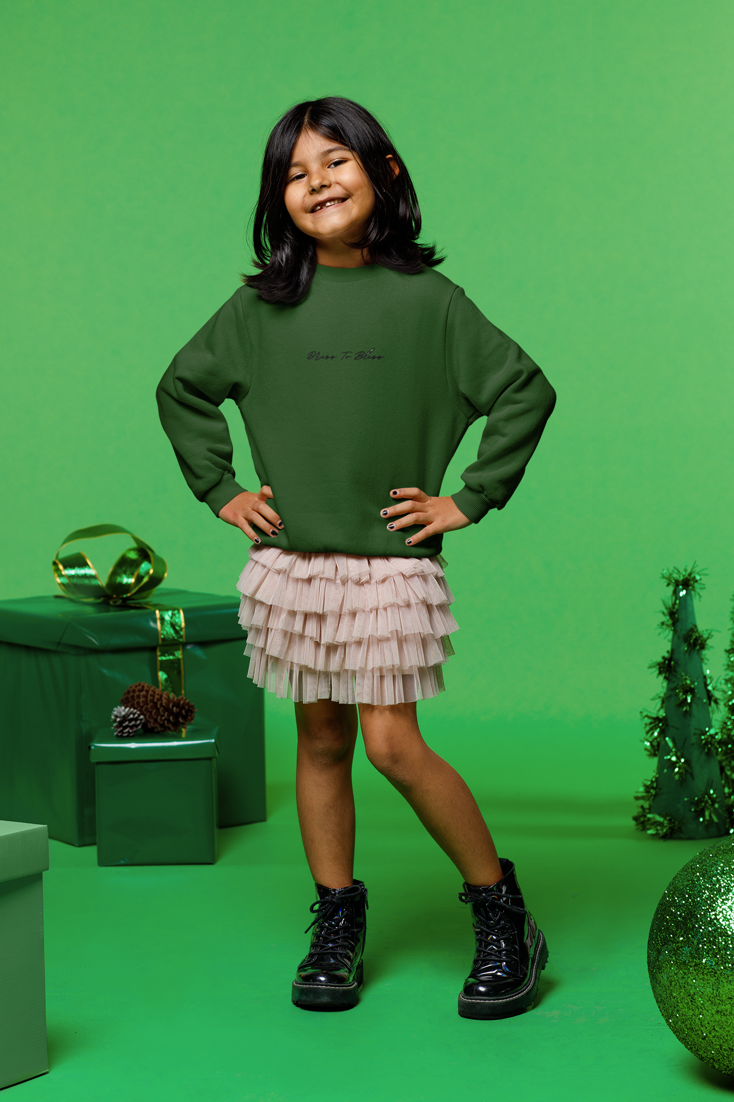 Custom Youth Dress To Bless Cursive Logo Unisex Crewneck