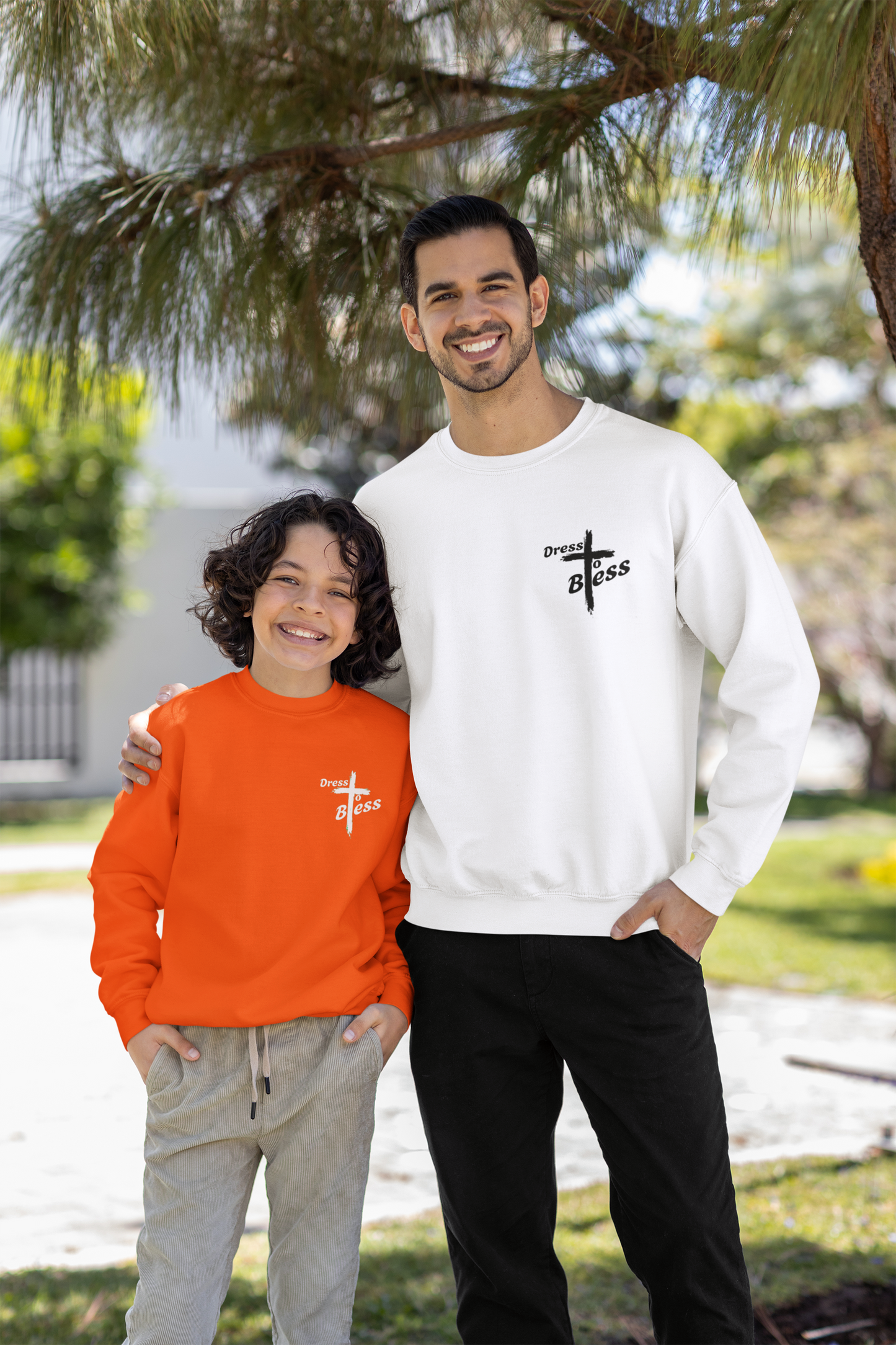 Youth Dress To Bless Cross Logo Unisex Crewneck