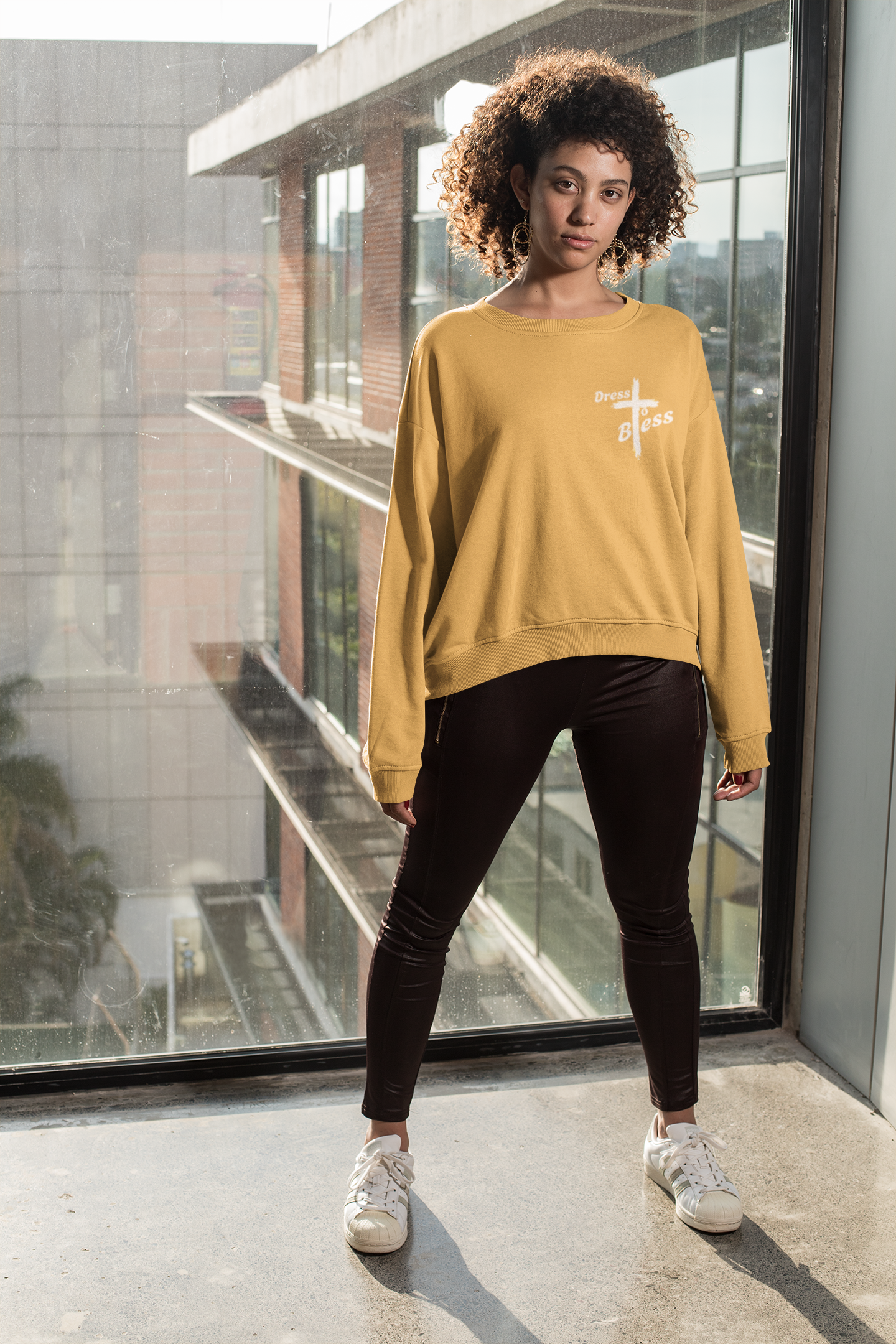 Custom Verse Only Adult “Dress To Bless” Cross Logo Unisex Crewnecks