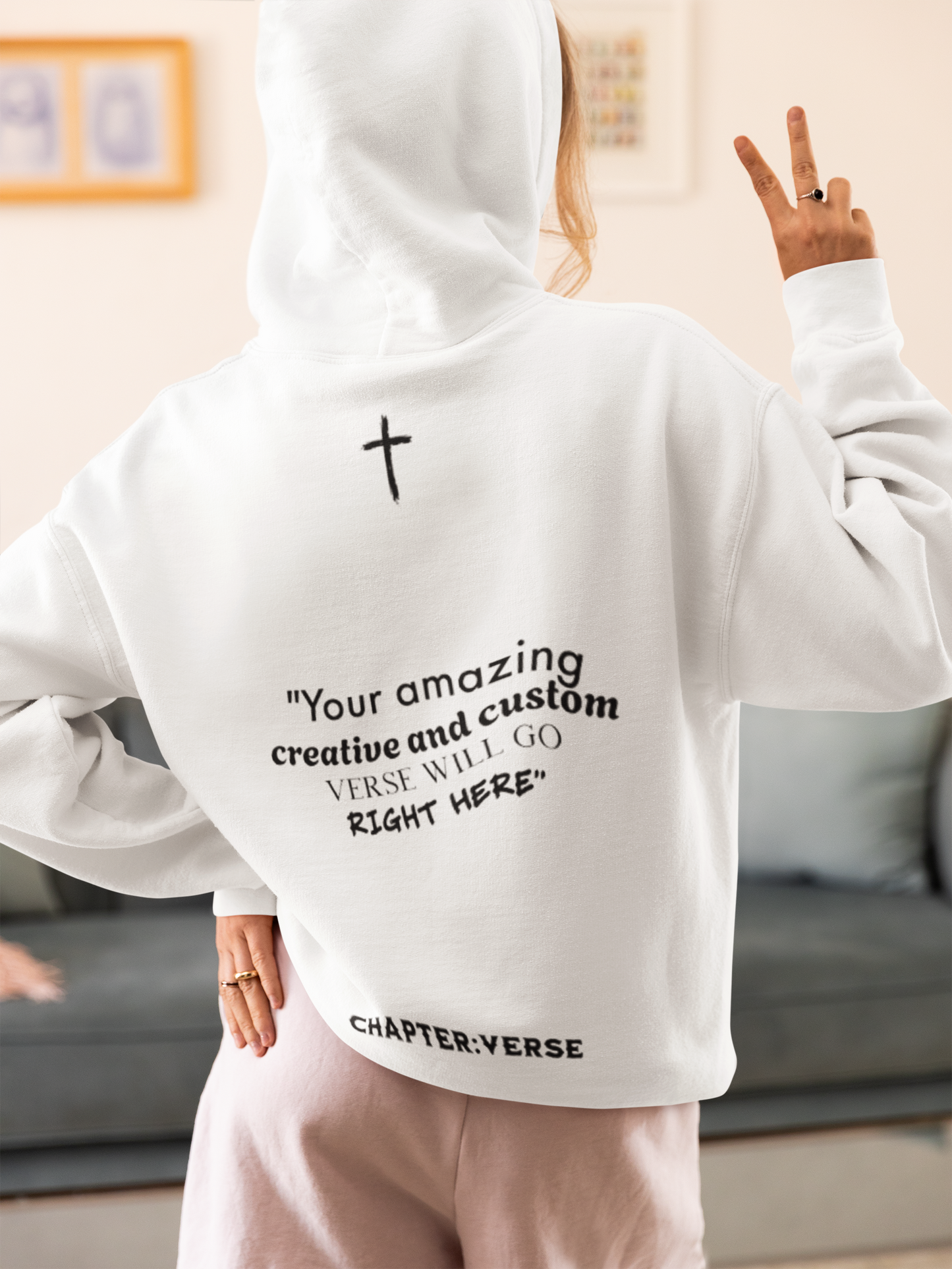Custom Verse Only Adult “Dress To Bless” Cursive Logo Unisex Hoodies