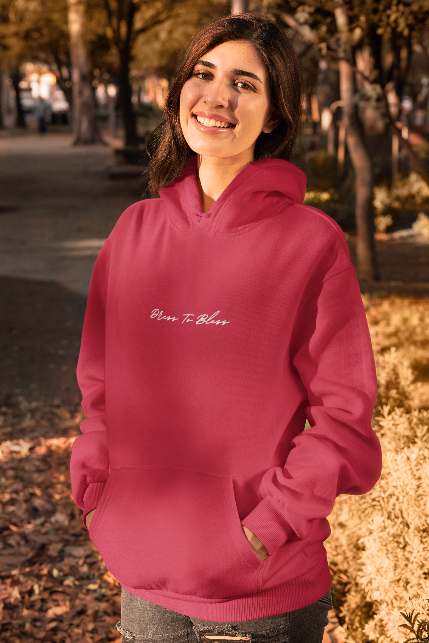 Custom Verse Only Adult “Dress To Bless” Cursive Logo Unisex Hoodies