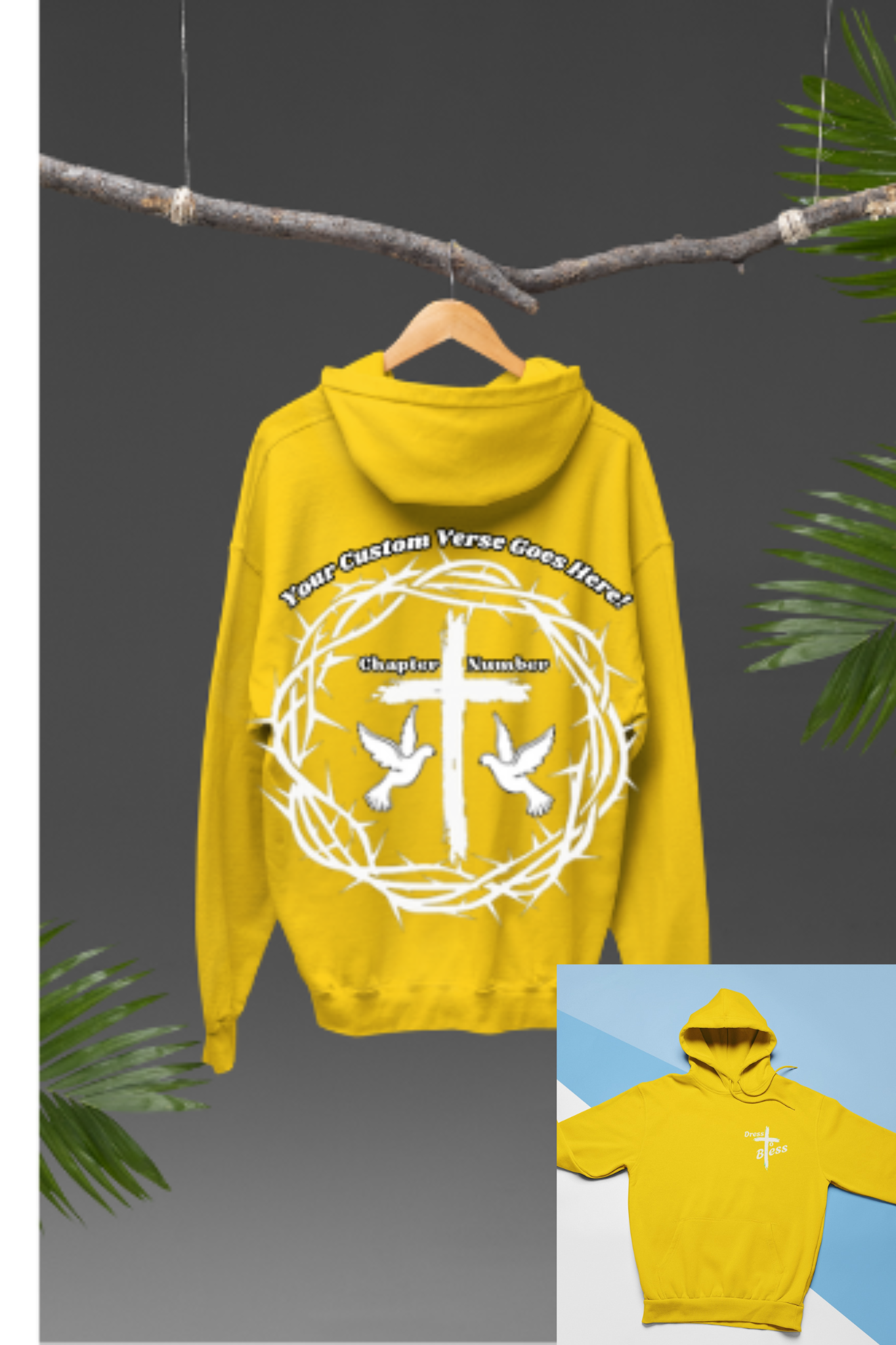 Custom Adult “Dress To Bless” Cross Logo Unisex Hoodies