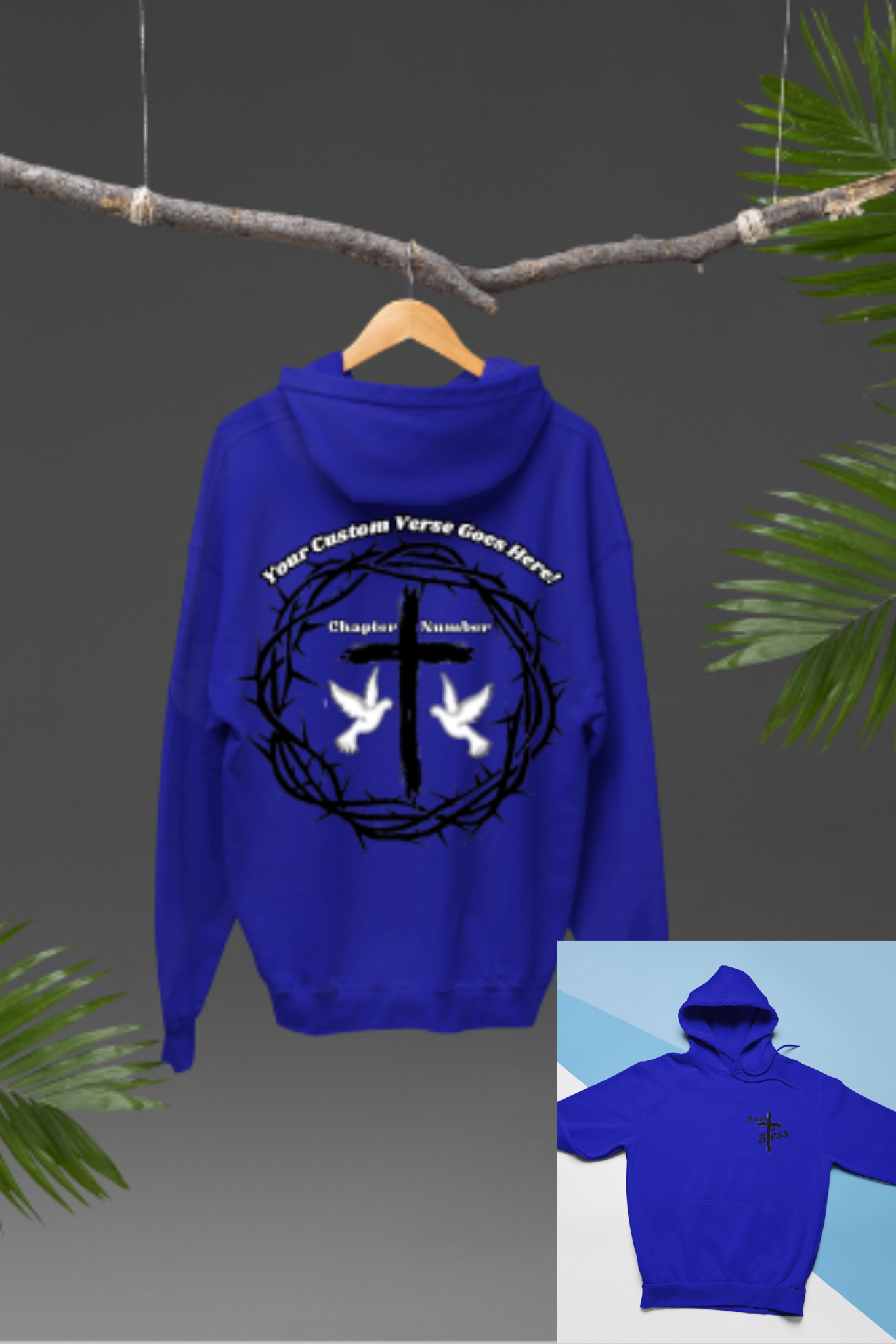 Custom Adult “Dress To Bless” Cross Logo Unisex Hoodies