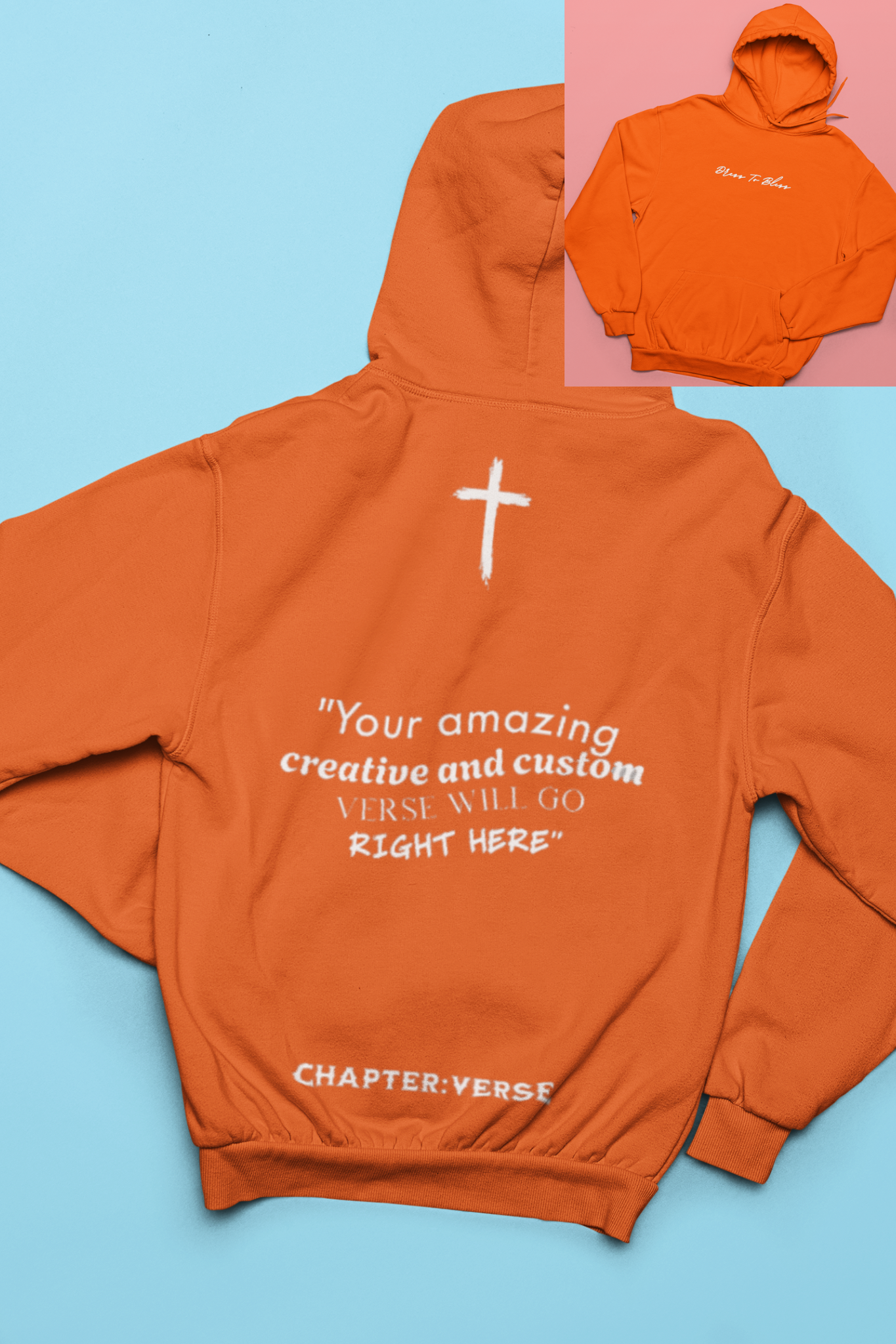 Custom Verse Only Adult “Dress To Bless” Cursive Logo Unisex Hoodies