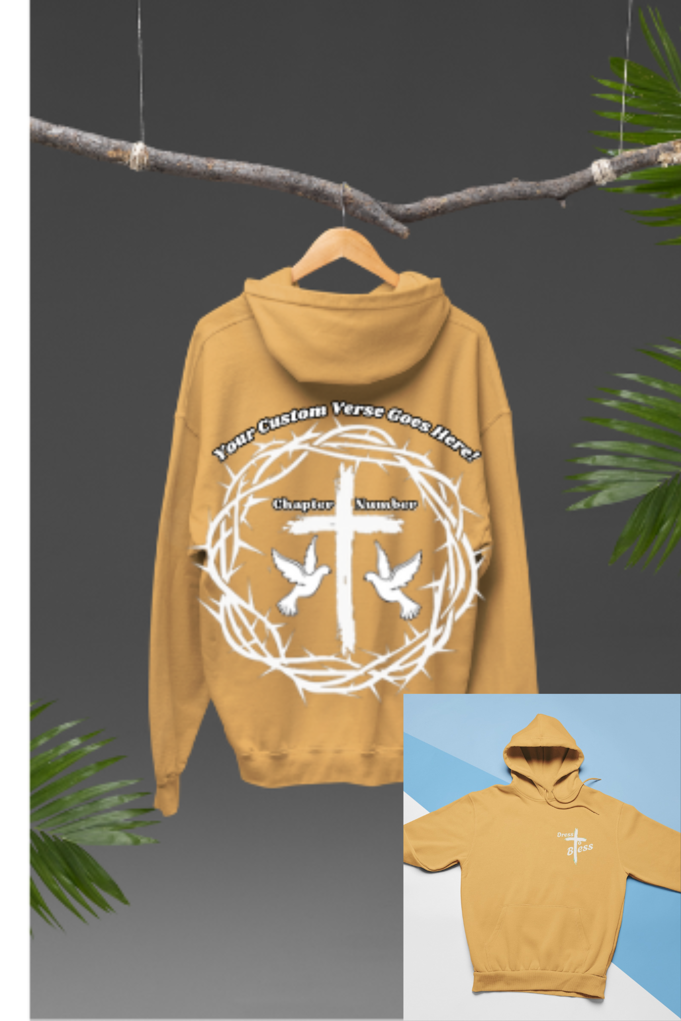 Custom Adult “Dress To Bless” Cross Logo Unisex Hoodies