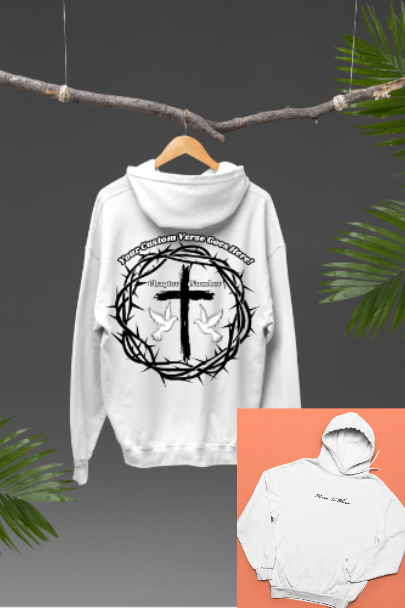Custom Youth Dress To Bless Cursive Logo Unisex Hoodie