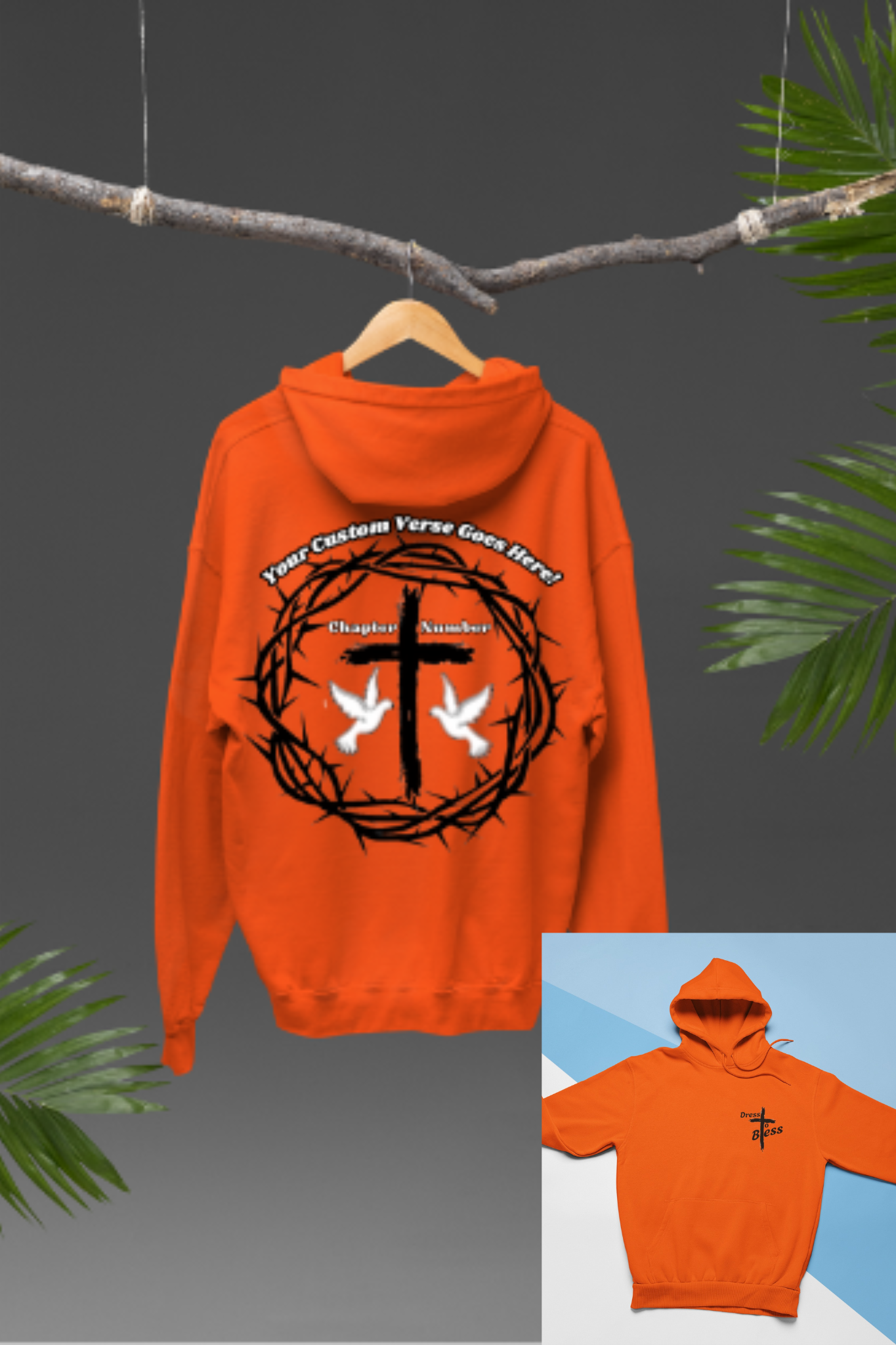 Custom Adult “Dress To Bless” Cross Logo Unisex Hoodies