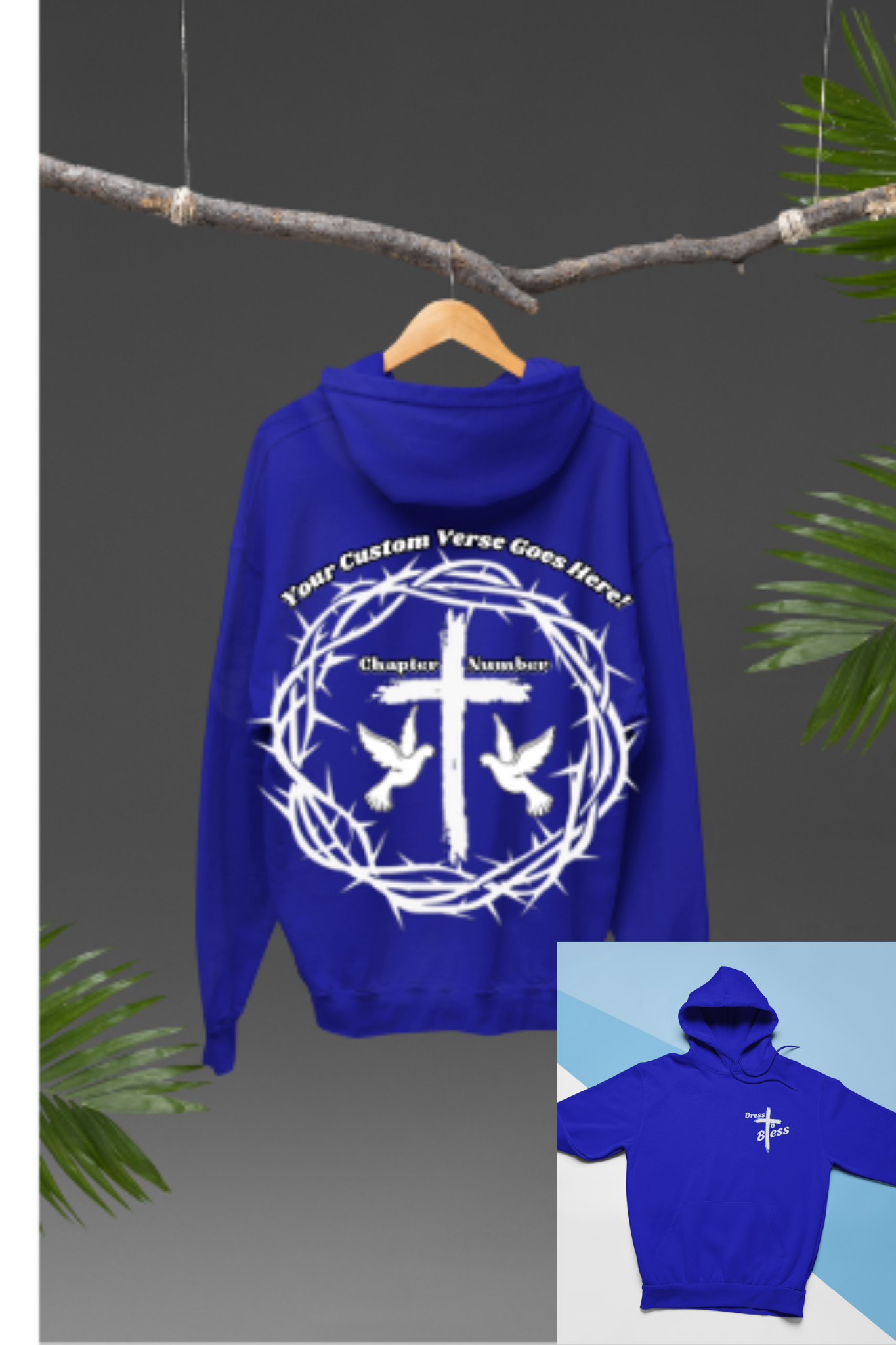 Custom Adult “Dress To Bless” Cross Logo Unisex Hoodies