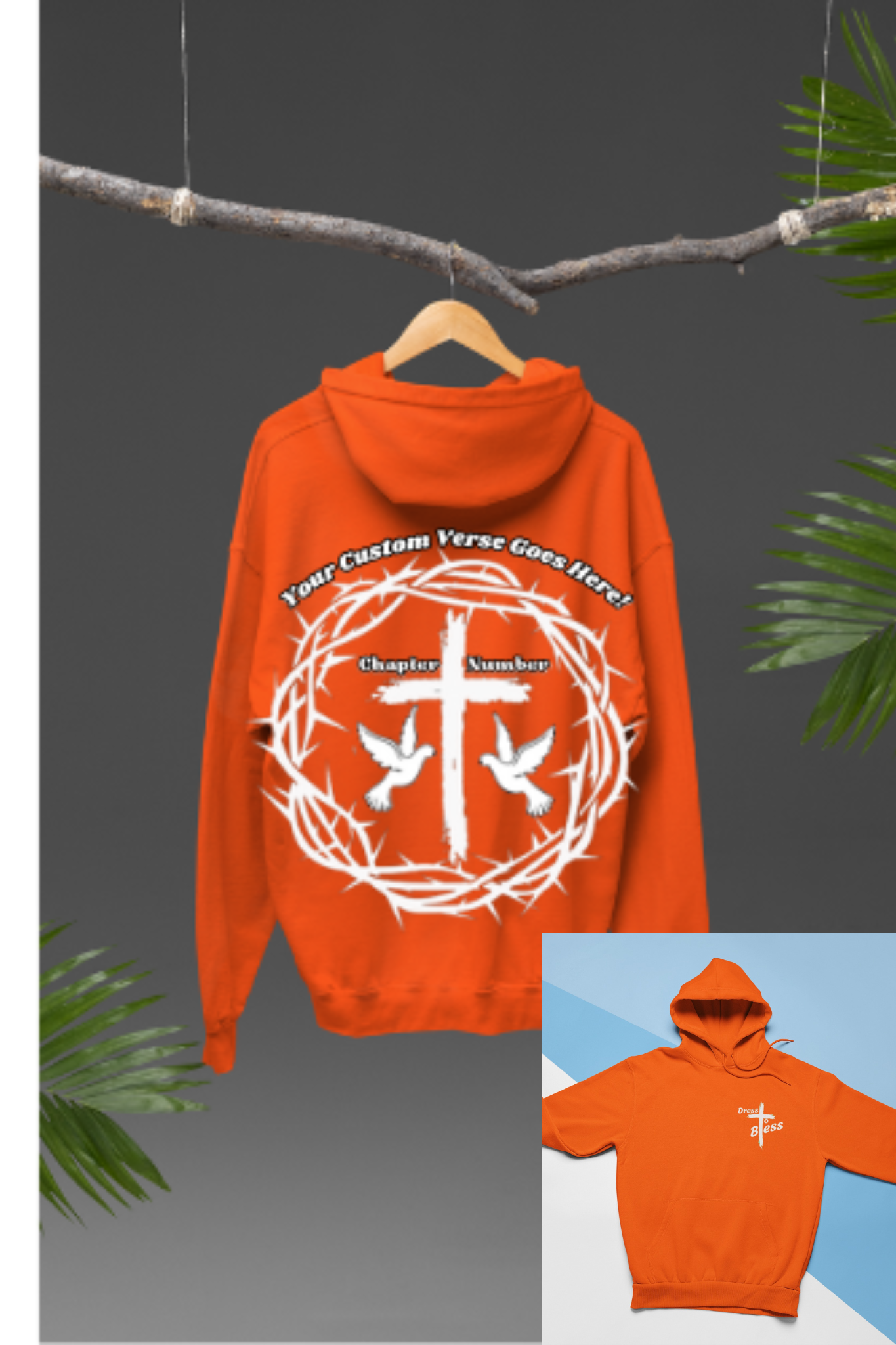 Custom Adult “Dress To Bless” Cross Logo Unisex Hoodies