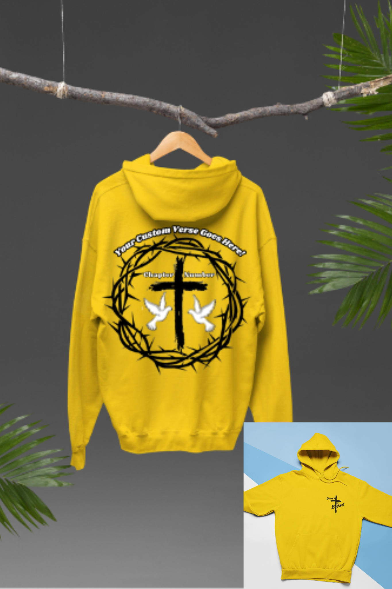 Custom Adult “Dress To Bless” Cross Logo Unisex Hoodies