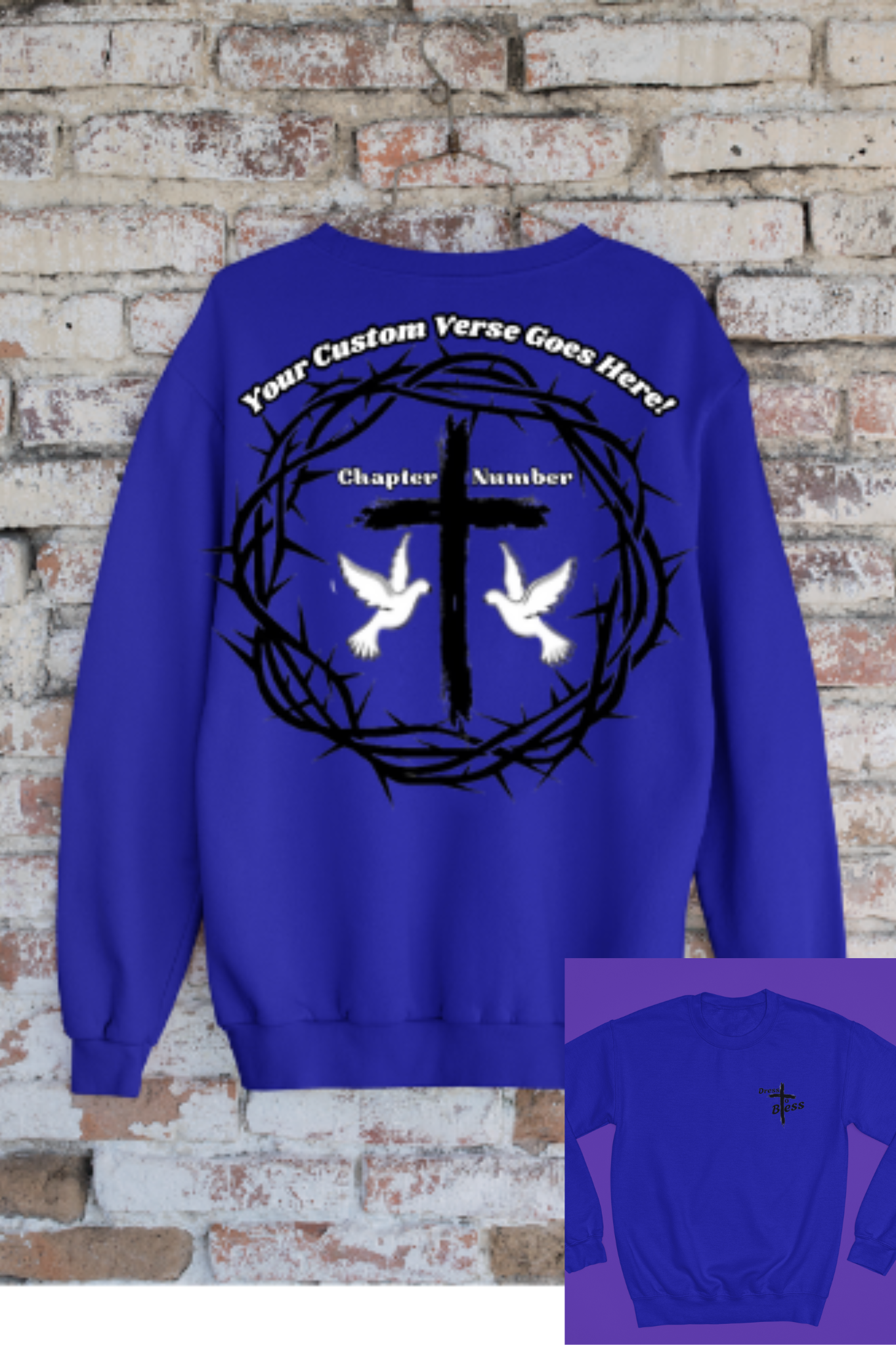 Custom Youth Dress To Bless Cross Logo Unisex Crewneck