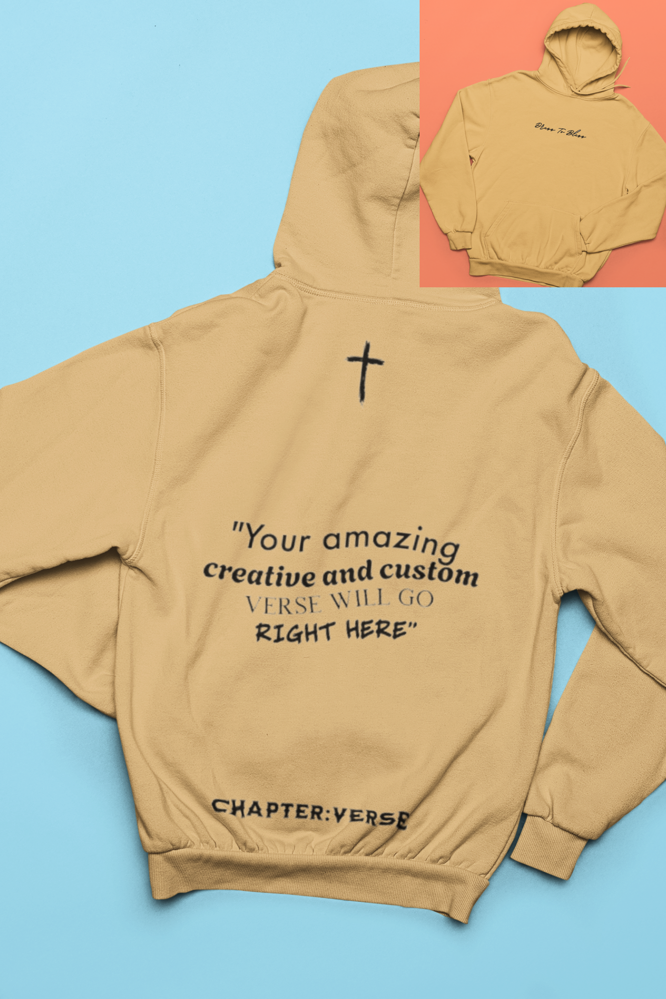 Custom Verse Only Adult “Dress To Bless” Cursive Logo Unisex Hoodies