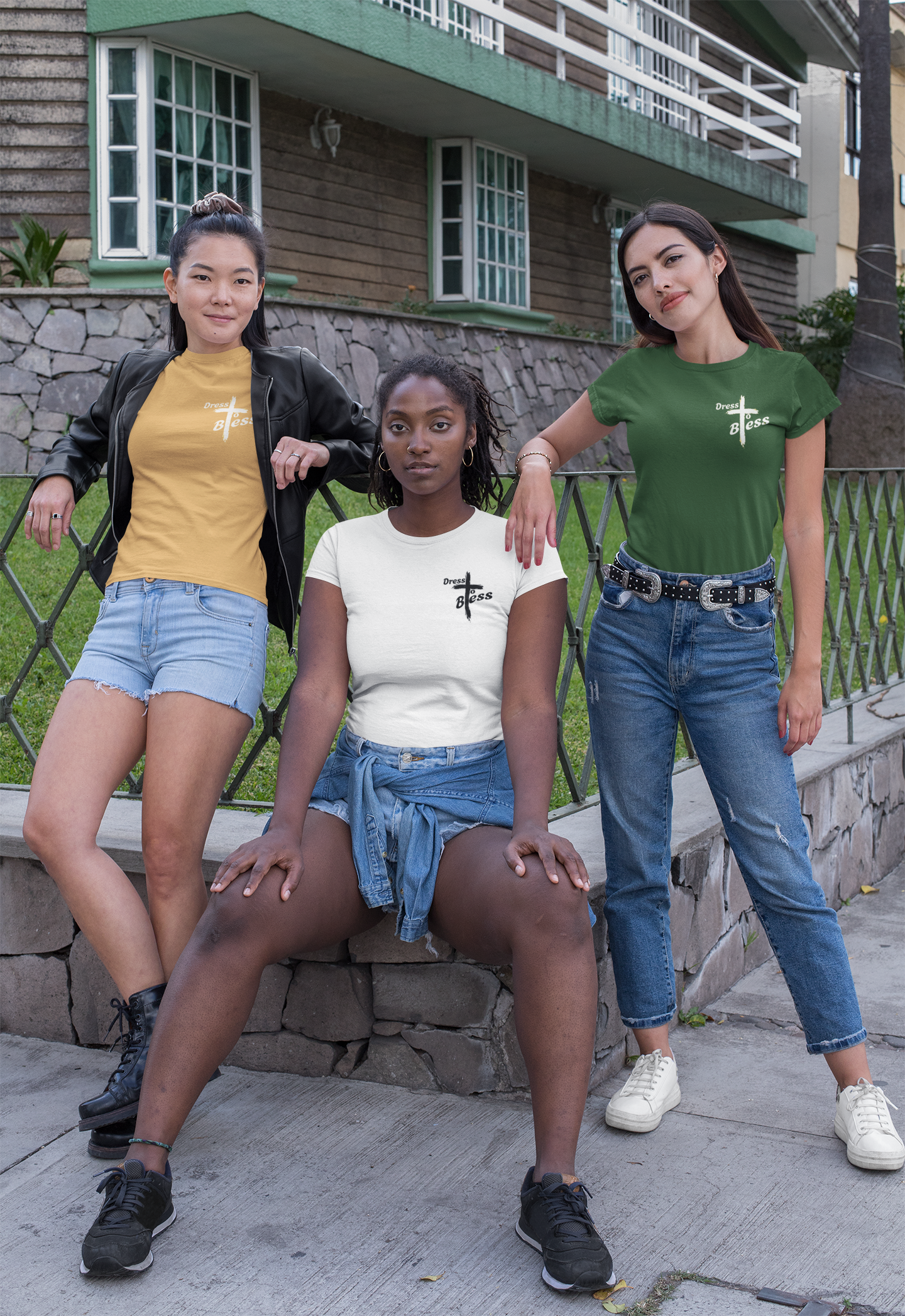 Adult “Dress To Bless” Cross Unisex T-shirts