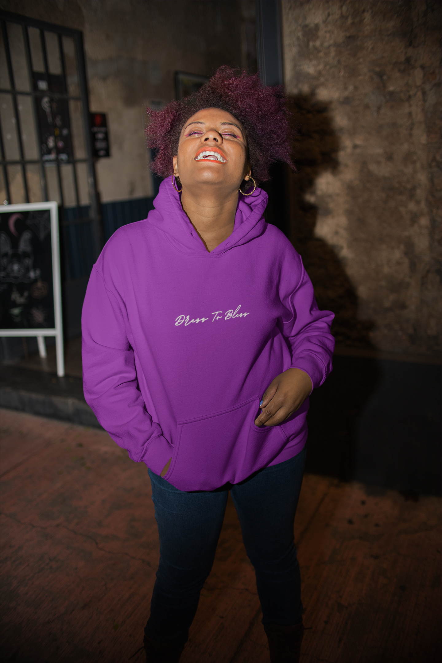 Adult “Dress To Bless” Cursive Logo Unisex Hoodies