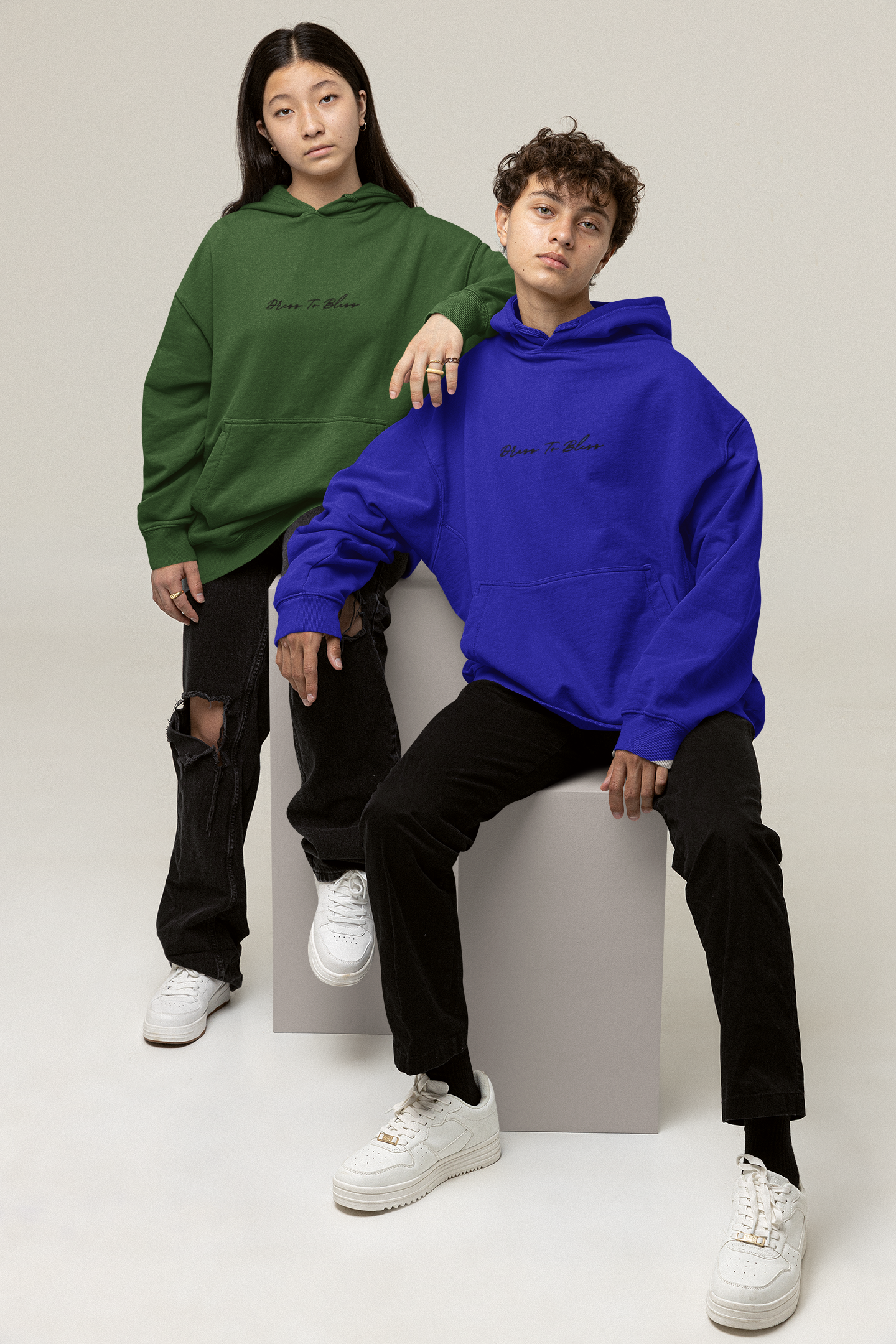 Adult “Dress To Bless” Cursive Logo Unisex Hoodies