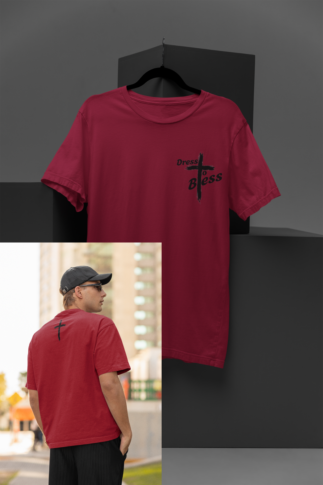 Adult “Dress To Bless” Cross Unisex T-shirts