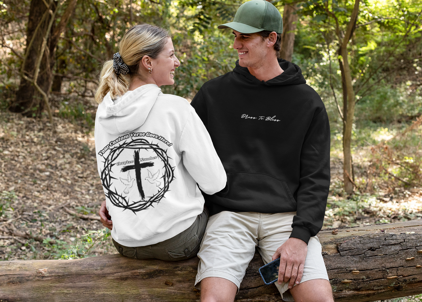 Custom Adult “Dress To Bless” Cursive Logo Unisex Hoodies