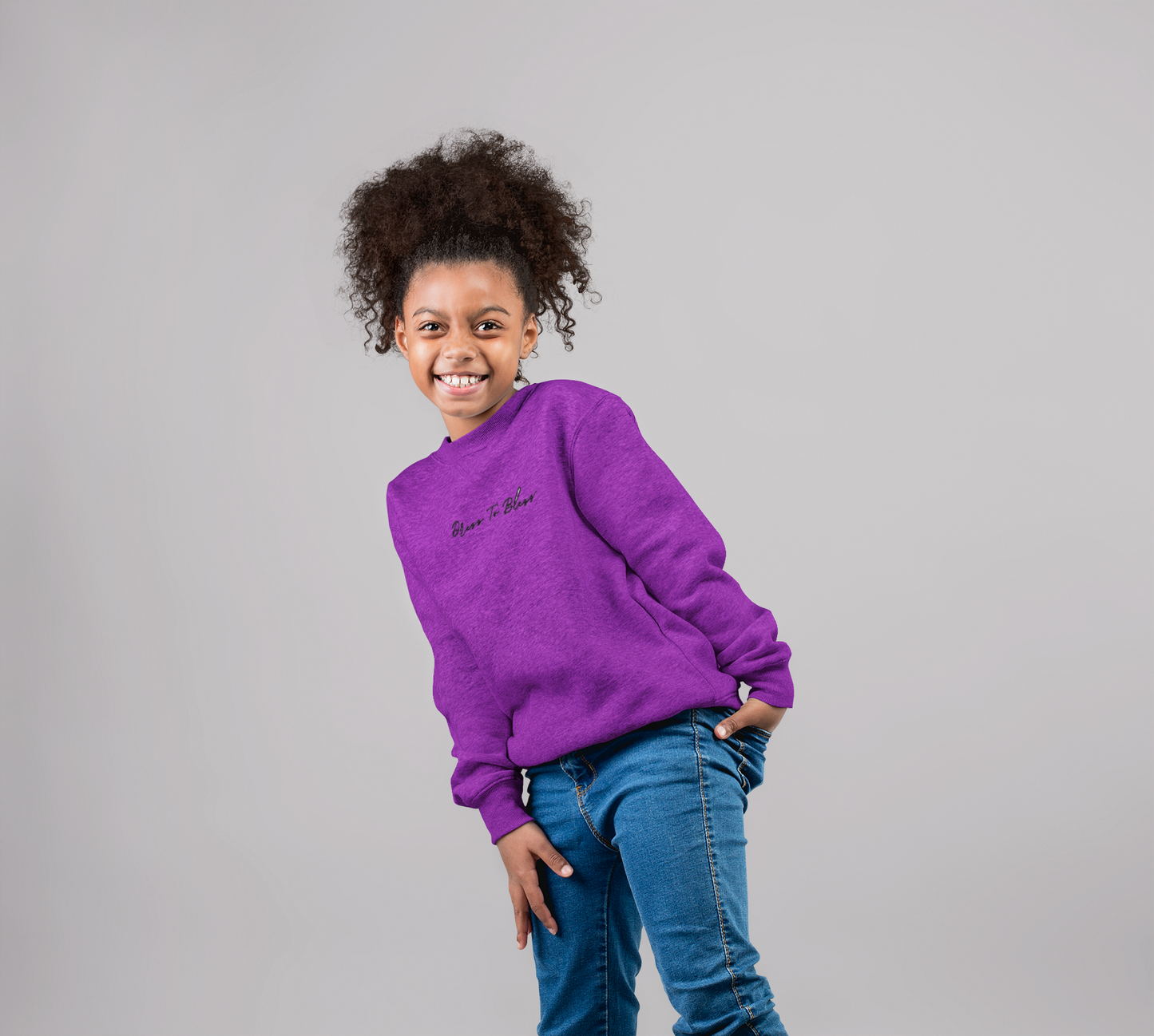 Youth Dress To Bless Cursive Logo Unisex Crewneck