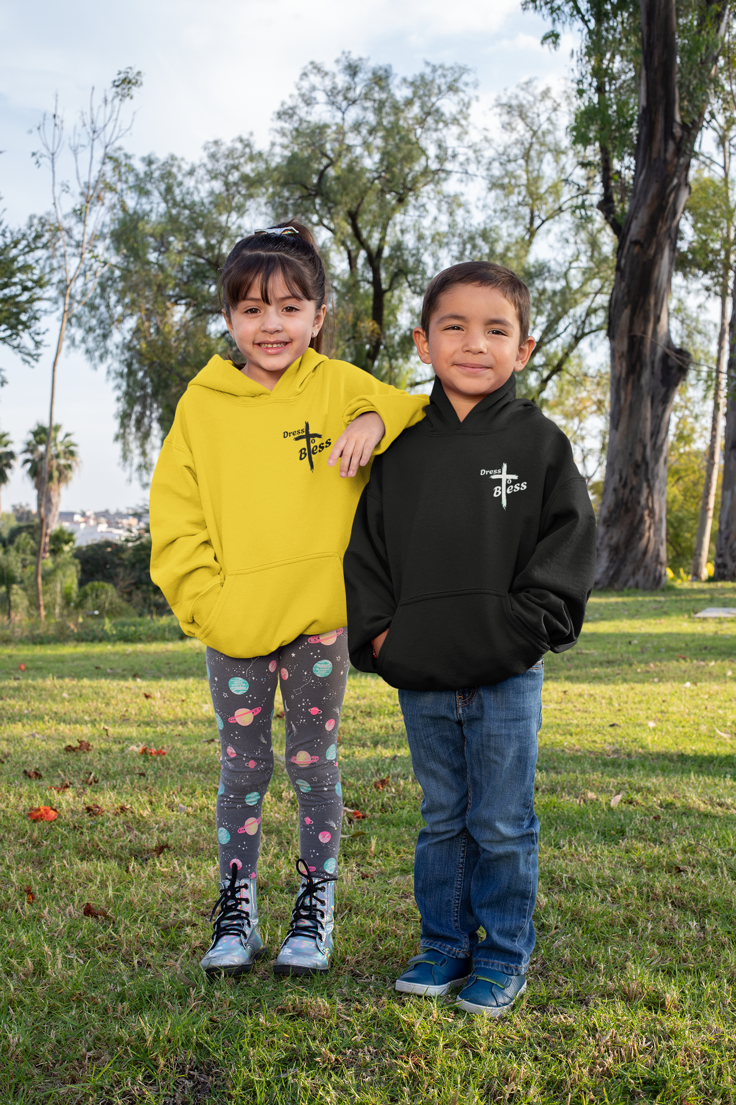 Youth Dress To Bless Cross Logo Unisex Hoodie